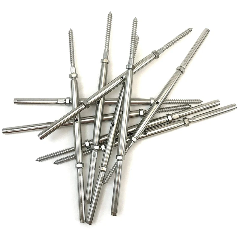 

Натяжитель с стяжным винтом Swage для системы перил кабельного настила 1/8 дюйма, нержавеющая сталь T316 морского класса (набор из 10 шт.)