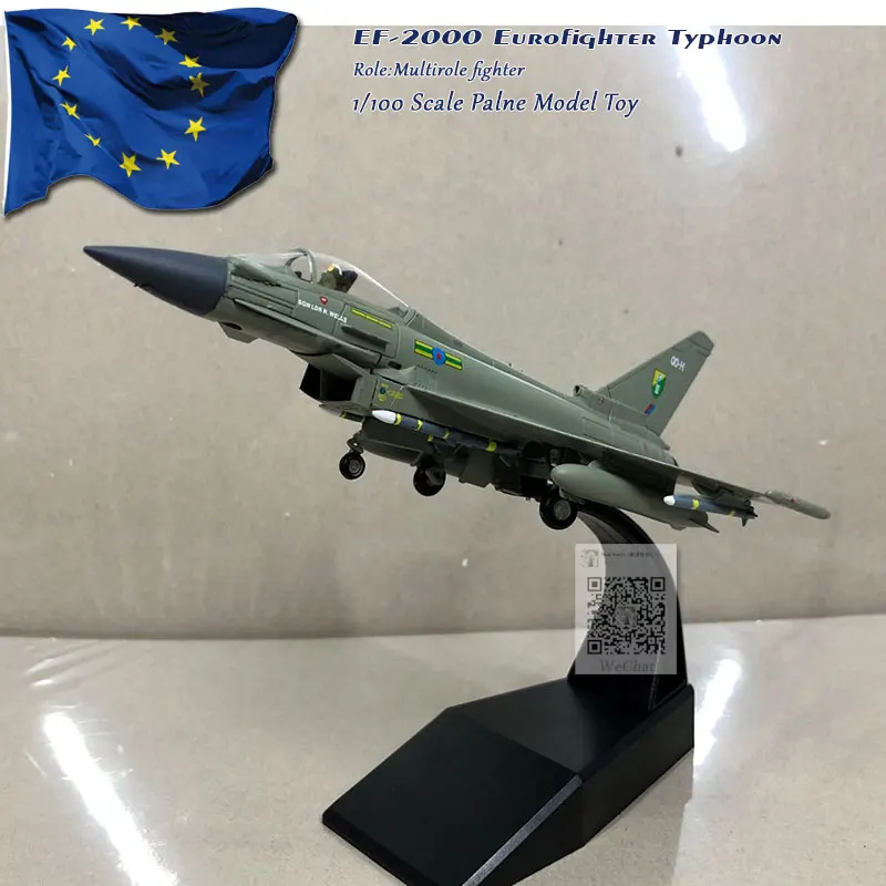 AMER 1/100 масштаб Eurofighter Typhoon EF-2000 мультирольный истребитель литой под давлением металлический военный самолет модель игрушки для коллекции, подарок
