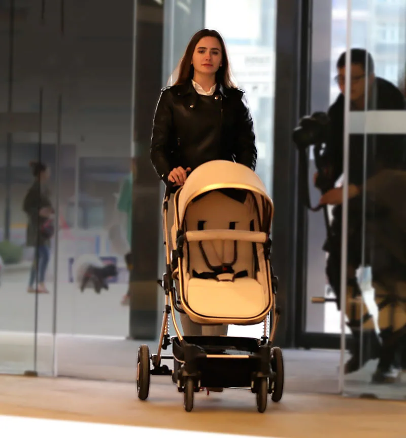 Детская прогулочная коляска с высоким пейзажем складная детская легкая для