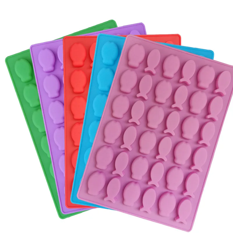 36 отверстий Креативные 3D формы для рыбы DIY силиконовые торта шоколада помады