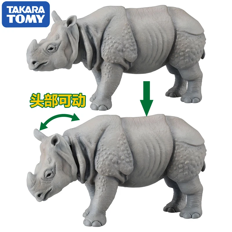 Takara Tomy ANIA Animal Advanture AS 18 дикие индийские носороги 8 см ABS фигурки Детские