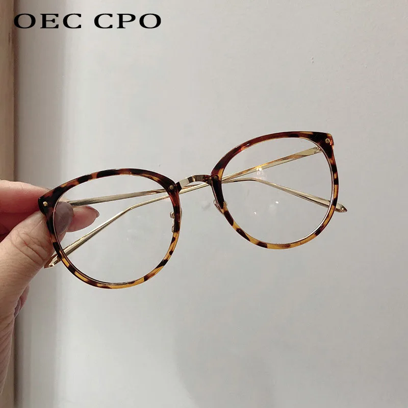 OEC CPO черные прозрачные оправы для очков женские новые винтажные круглые