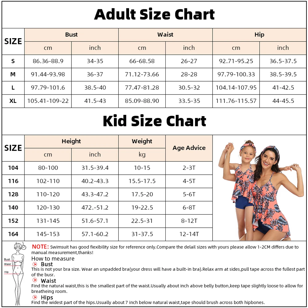 

Family Matching Swimwear Mother Daughter Floral Swimsuit Women Tankini Girls Swimming Bathing Suit Beachwear Summer Beach Dress