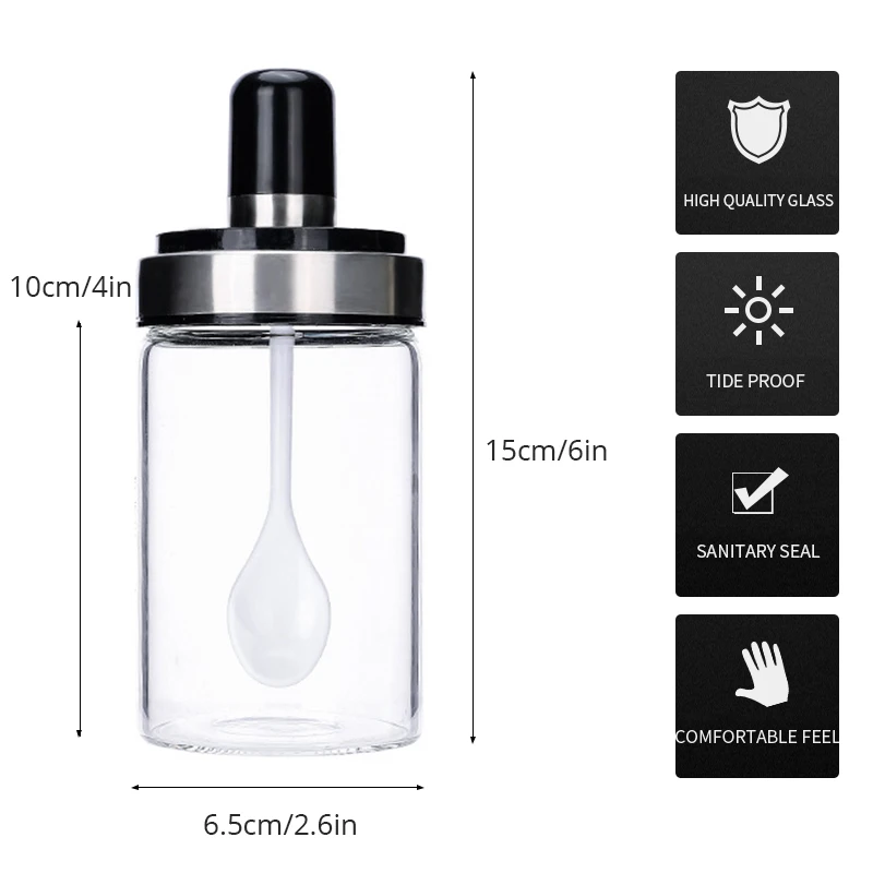 Konco кухонные принадлежности бутылка для приправ с ложкой приправа банка специй