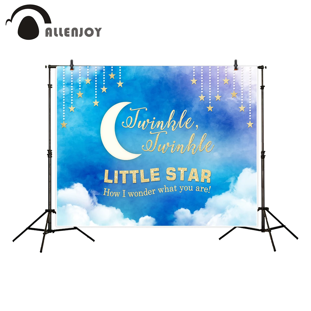 

Фотофон Allenjoy синие мерцающие маленькие звезды Золотая Луна мальчик облако фотографические фоны фотосессия винил