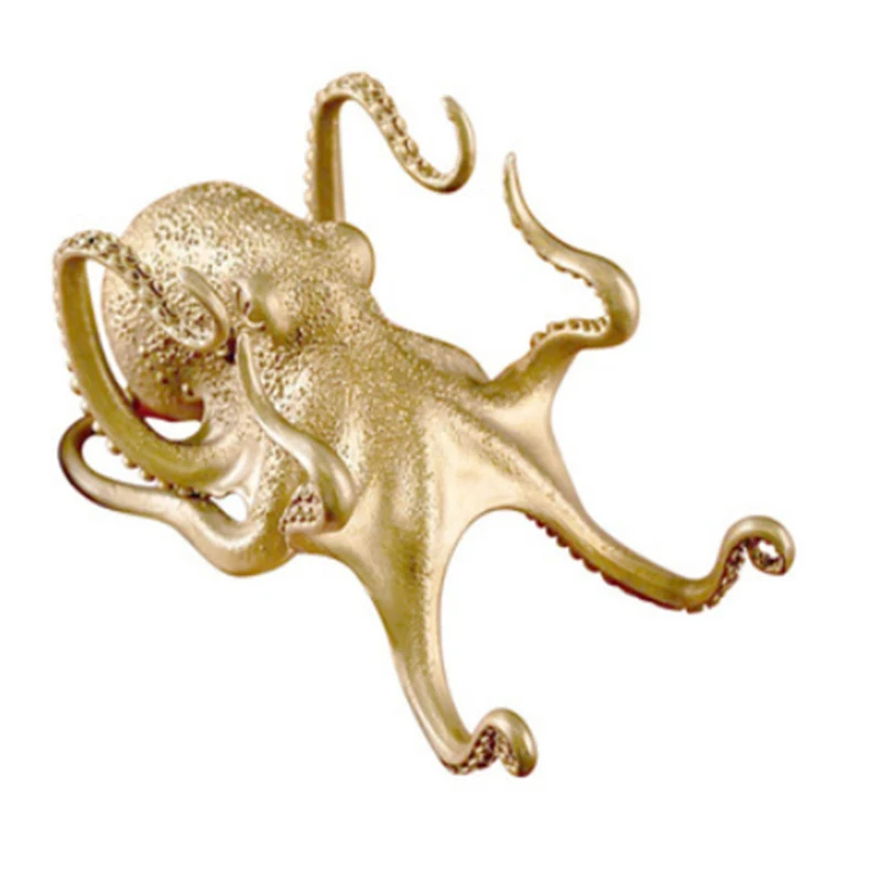 

Creative Mobile Phone Holder Stand Brass Octopus Bracket Golden Pen Holder Rack Home Office Desktop Ornaments Useful Decoration