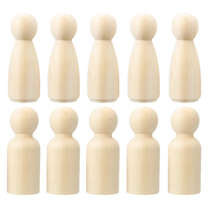 10 шт. деревянные необработанные куклы-колышки 65 мм | Дом и сад