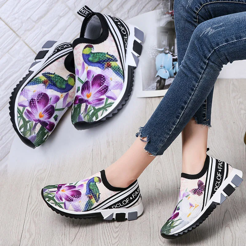 Кроссовки женские сетчатые дышащие повседневная удобная обувь эластичная