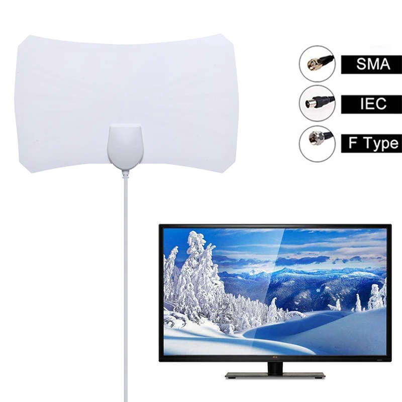 Мини 4K 200 миль дальность 25 дБ комнатный HD усилитель сигнала цифровая ТВ антенна