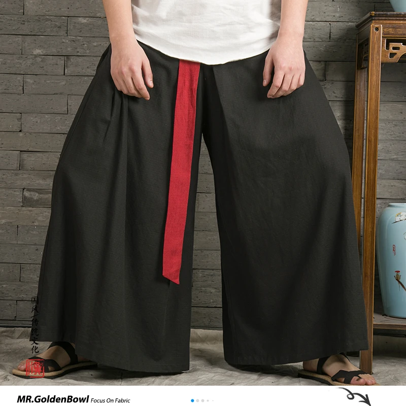 Штаны Sinicism Store мужские с широкими штанинами Японская уличная одежда повседневные