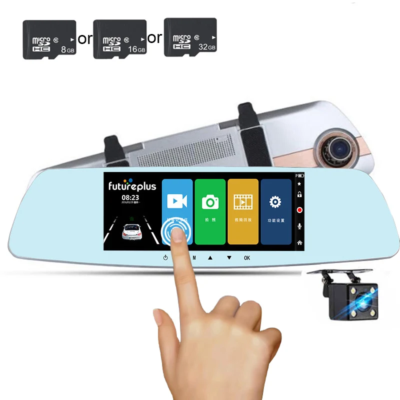 7 дюймов Видеорегистраторы для автомобилей Камера Сенсорный экран с разрешением