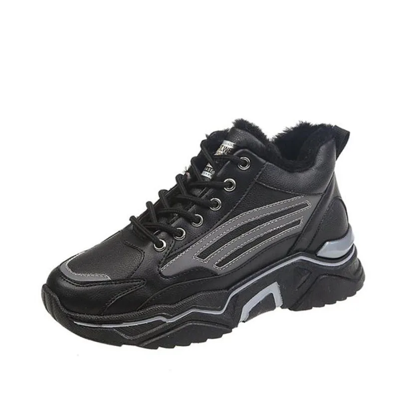 Женские кроссовки Сезон Зима Теплая Повседневная обувь на меху из