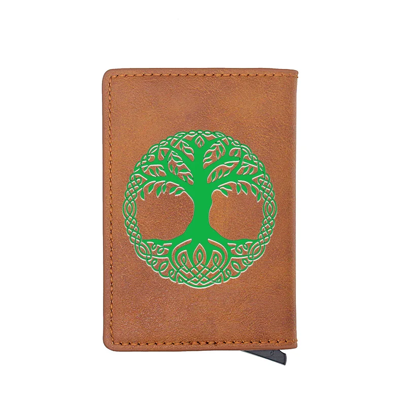 

New Fashion tree of Life Digital Printing Card Holder Wallet Classic Men Women Leather Rfid Aluminum Short Purse