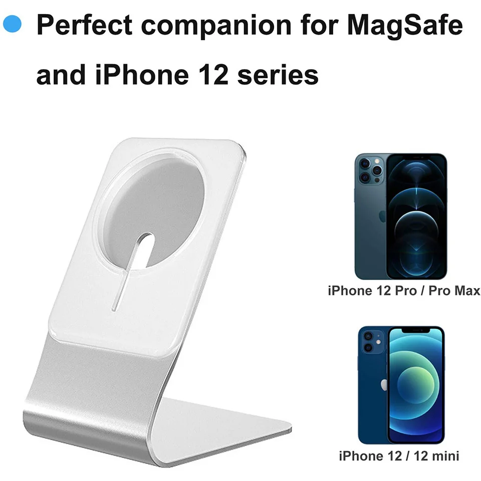 stand for magsafe charger aluminum desktop phone stand holder compatible with apple magsafe charging for iphone 1212pro12 mini free global shipping