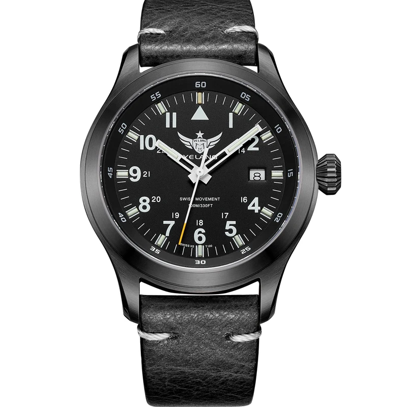 Мужские часы tritium мужские наручные Yelang military T100 светящиеся водонепроницаемые