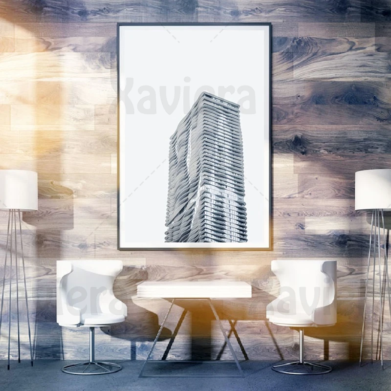 

Layered Architectural Building Black and White Landscape Canvas Painting Creative Decorative Painting for Living Room Sofa Wall
