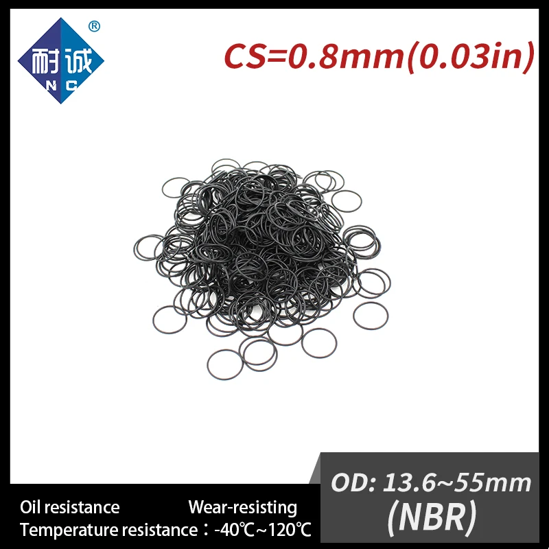 5 шт./лот резиновый черный NBR CS0.8mm OD13.6/18/22.3/25/30.6/32.8/42/47/55 мм уплотнительное кольцо