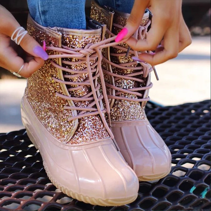 Женские ботинки для прогулок женские привлекательные ботильоны с блестками