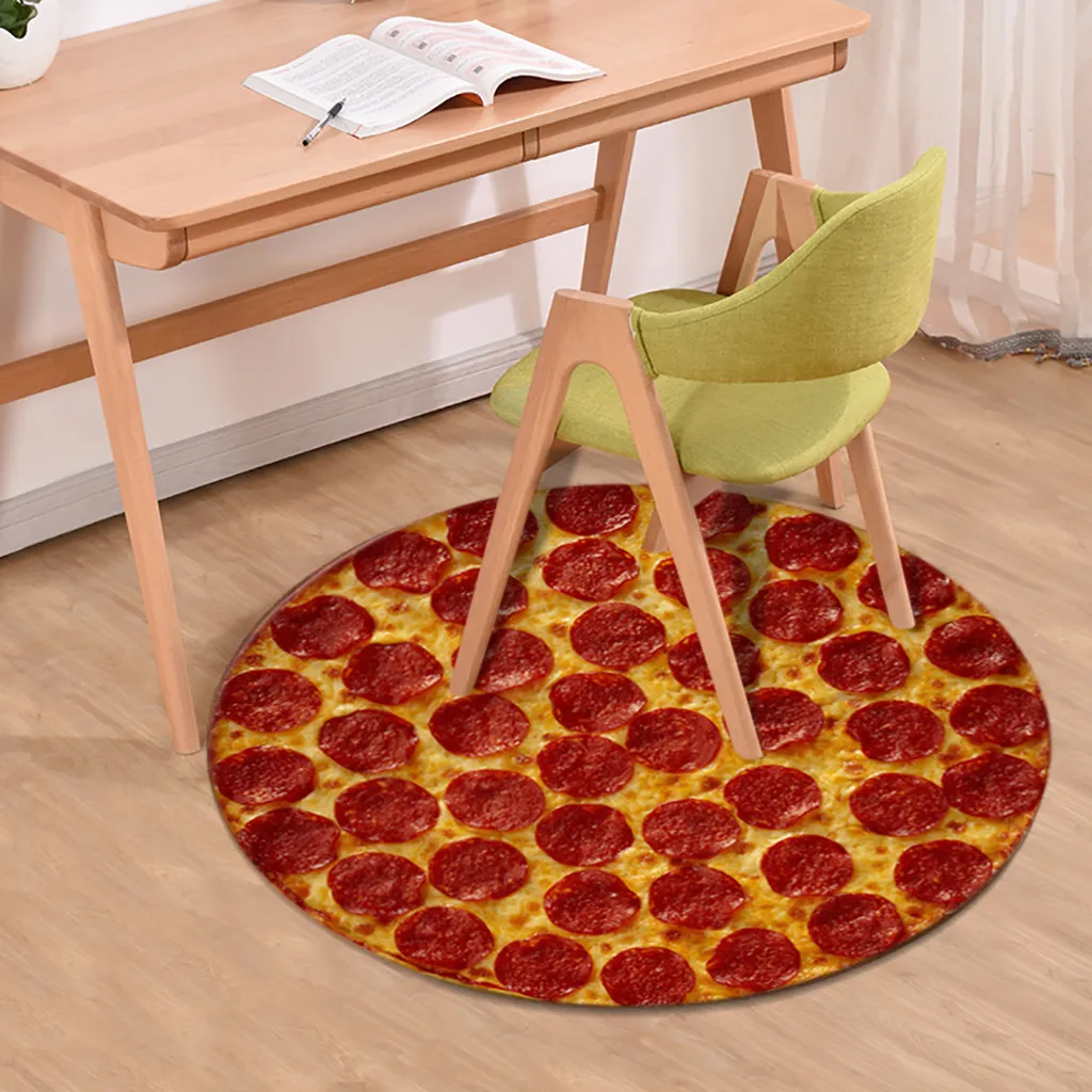 100*100 CM Living room dining Food 3D round carpet coffee table mat computer chair non-slip Bedroom Carpet pet Mats | Дом и сад
