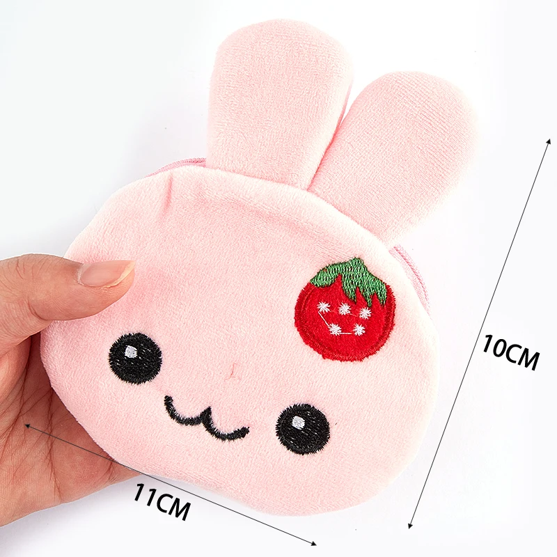 Мягкий плюшевый кошелек для мелочи женщин милая детская монетница на молнии с