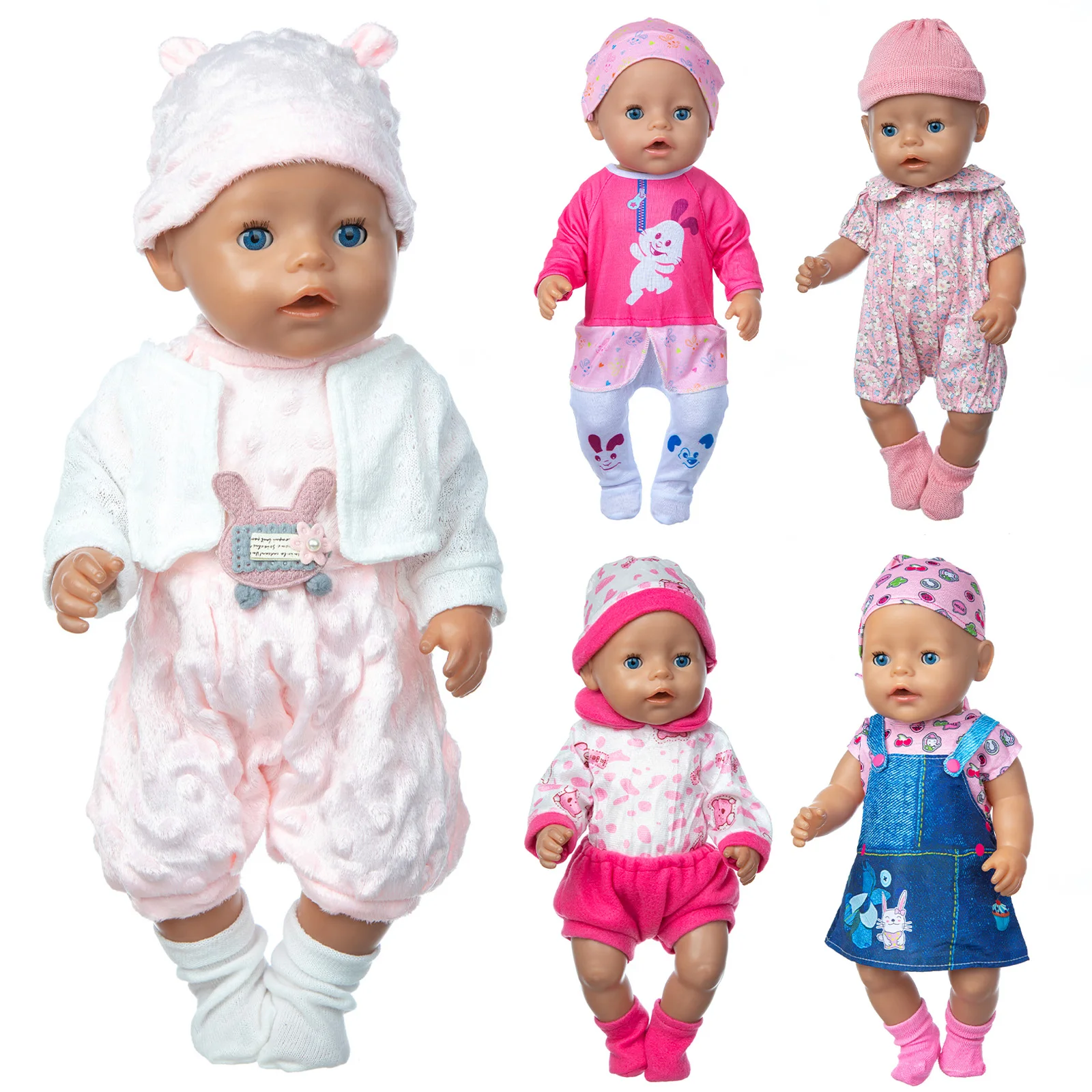 Новинка 2021 аксессуары для кукол новорожденных 17 дюймов 43 см белый кролик