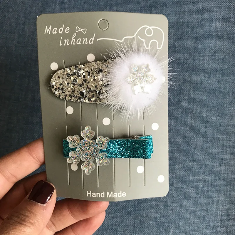 2 шт./компл. модные шпильки норковые волосы искусственный мех помпон заколка для