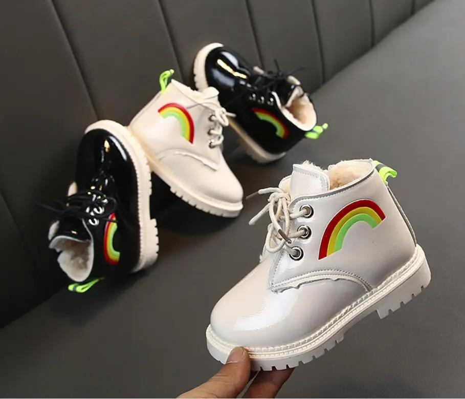 Модная детская повседневная обувь детские ботинки Martin для мальчиков и девочек