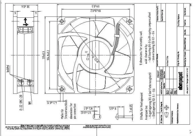 ebmapst 4650N 12038 230V 19W AC осевой вентилятор 12 см 120 мм 120*120*38 мм вентилятор охлаждения