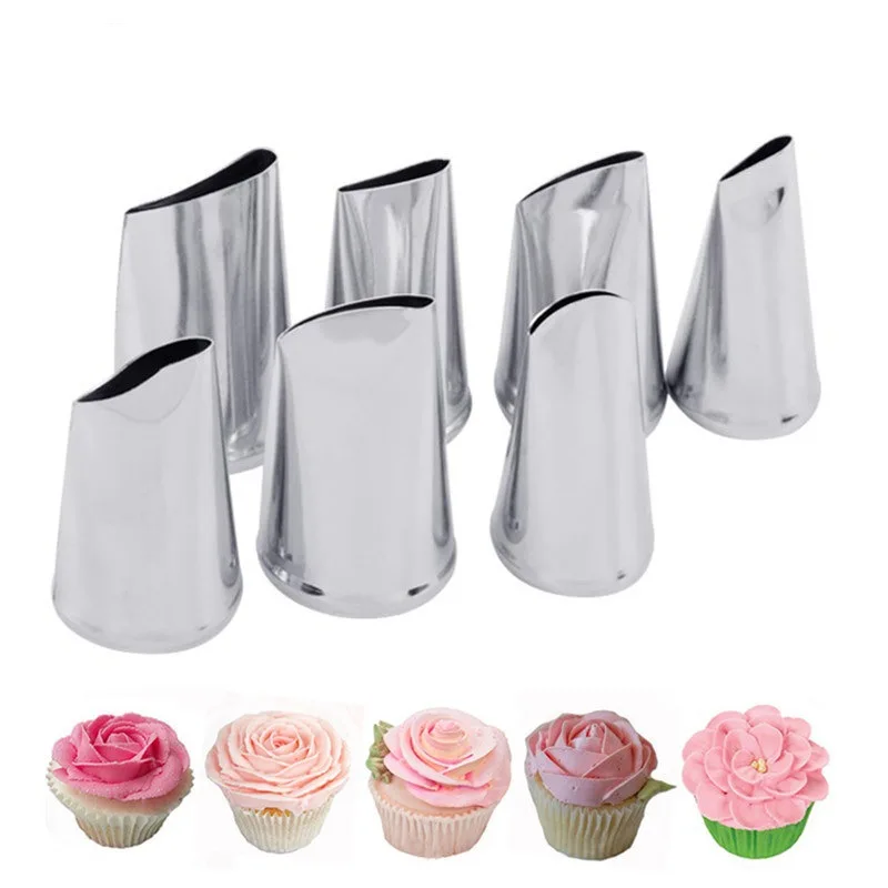 1-7pcs Rose Flower Petal Cream Nozzle Tulip Pastry Tips Piping Scissors Nail Confectionery Fondant Cake Decoration Tools | Дом и сад