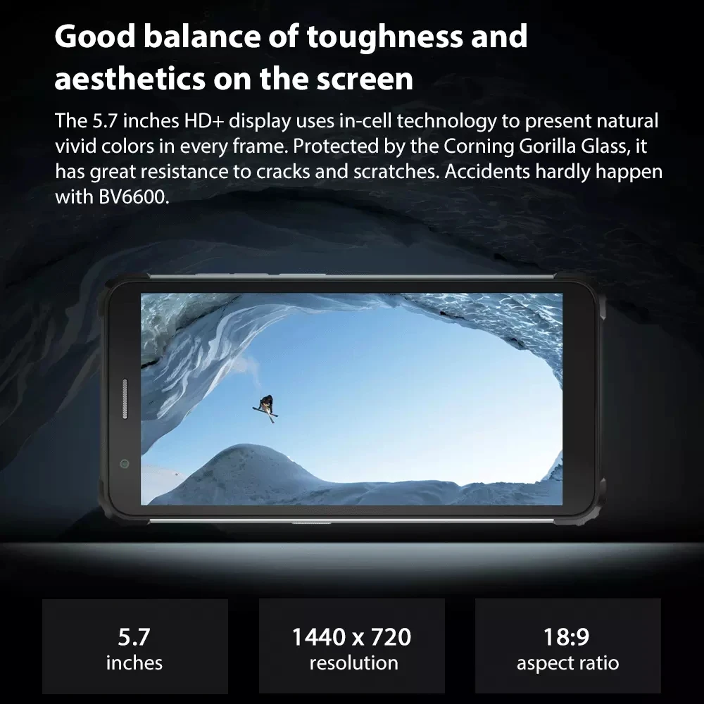 Усиленный смартфон Blackview BV6600 экран 5 7 дюйма 8580 мАч 4 Гб + 64 ГБ Восьмиядерный