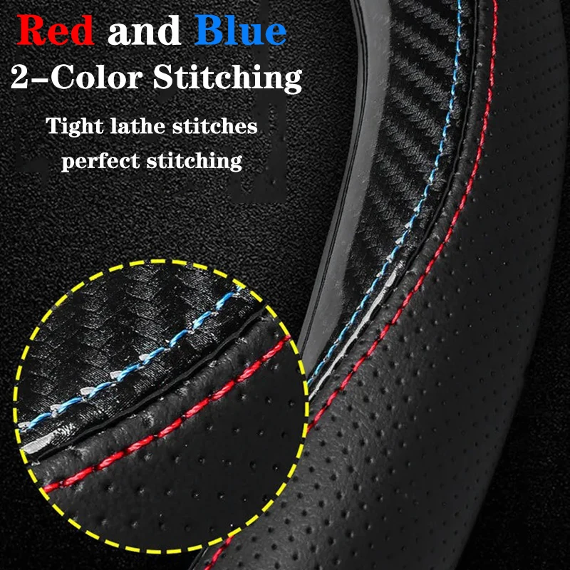 

Suitable for Audi A1 A3 A4 A5 A6 A7 A8 Q2 Q3 Q5 Q7 Q8 R8 S4 S3 S5 S6 S8 2018 2019 2017 Carbon Fiber Cowhide Steering Wheel Cover