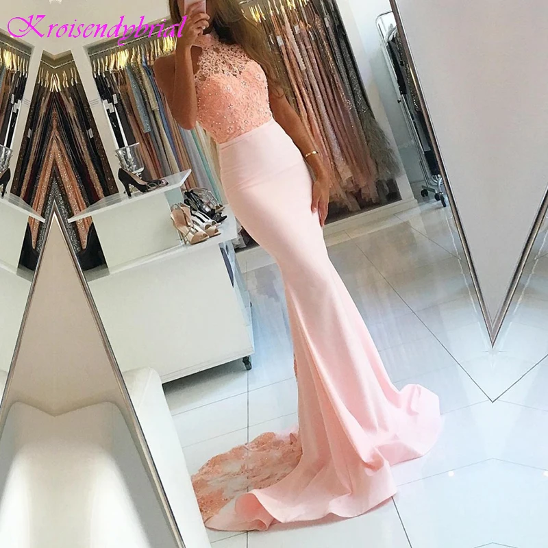 SQM172 Robe De Soiree longue Простые Вечерние платья Русалочки с лямкой на шее элегантные