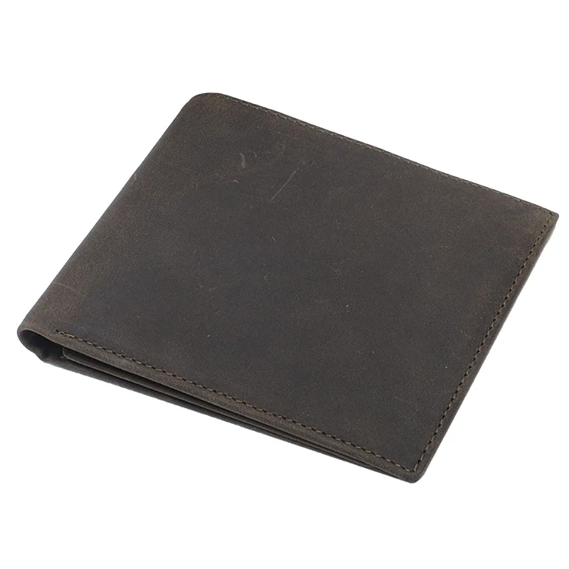 

Vintage Handmade Men Genuine Leather Wallets Large Bifold with RFID Blocking ID Window and Zipper Fashion Carrier Wallet