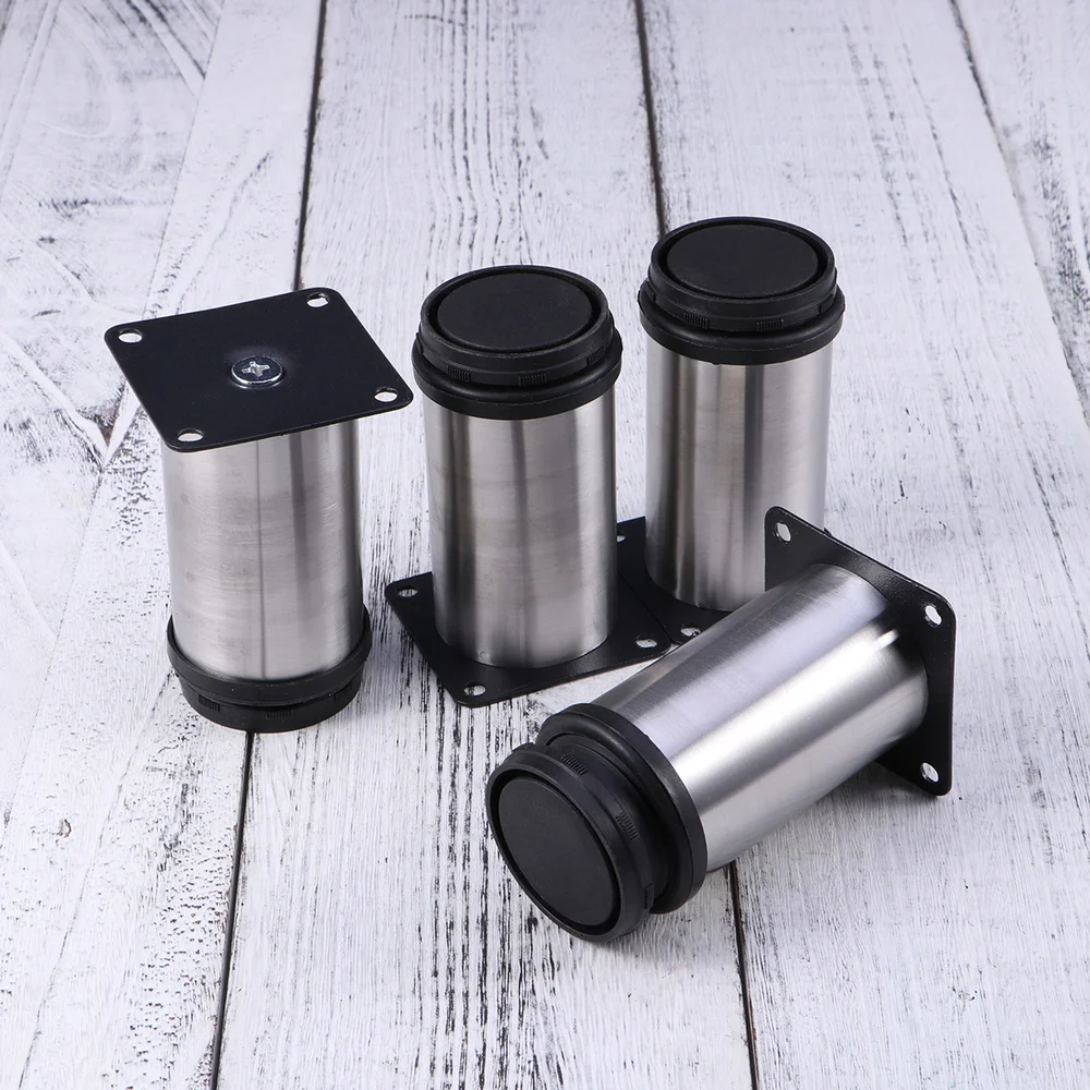 

4pcs Stainless Steel Furniture Support Feet Adjustable Replacement Cabinet Legs Sofa Coffee Table Support Legs for Home (50x80mm