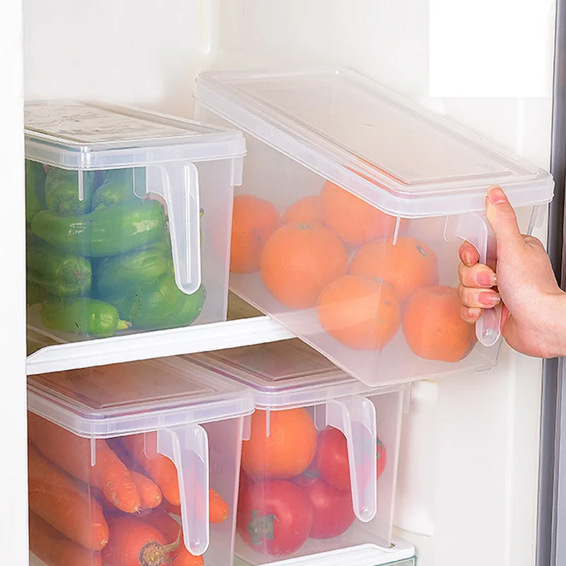 

4PCS Kitchen Transparent Storage Box Sealed Jar Grains Beans Storage Organizer Food Containers Refrigerator Storage Box