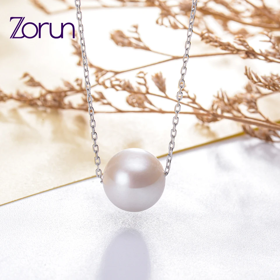 

Zorun Natural Freshwater Pearl Pendant White/Gray/Black/Pink Fine Jewelry 925 Sterling Silver for Women New Design Good Sales