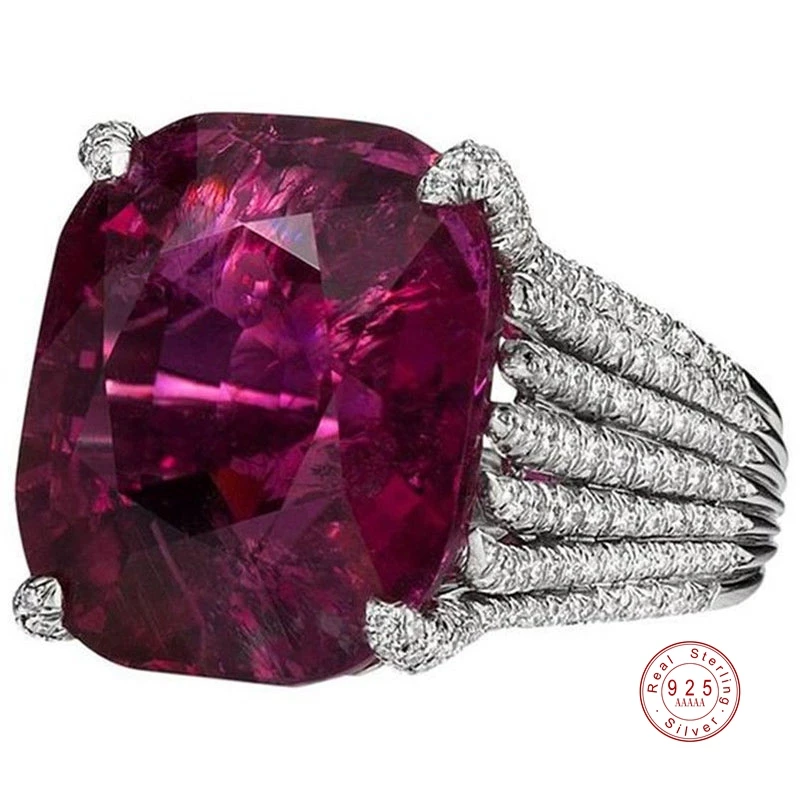 Классическое роскошное Настоящее твердое кольцо из серебра 925 пробы 3 карата AAA +