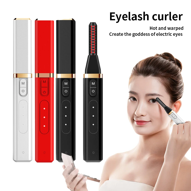 

USB Rechargeable Electric Eyelash Curler Long Lasting Eyelashes Curl Handheld Quick Natural Curling Heated Eyelash Curler Tool