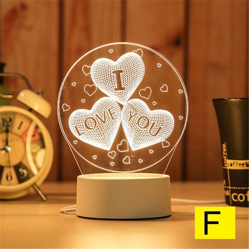Мультяшный ночной Светильник 3D светодиодный USB Dream мягкий Настольный Ночной