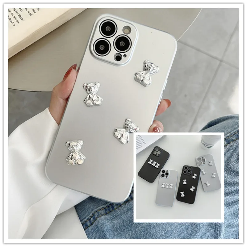 

Cute Cartoon 3D Bear Matte Anti-fall Protective Cover Soft Shell Phone Cases Coque For XiaoMi 11 10 Pro For RedMi Note 11 5G Pro