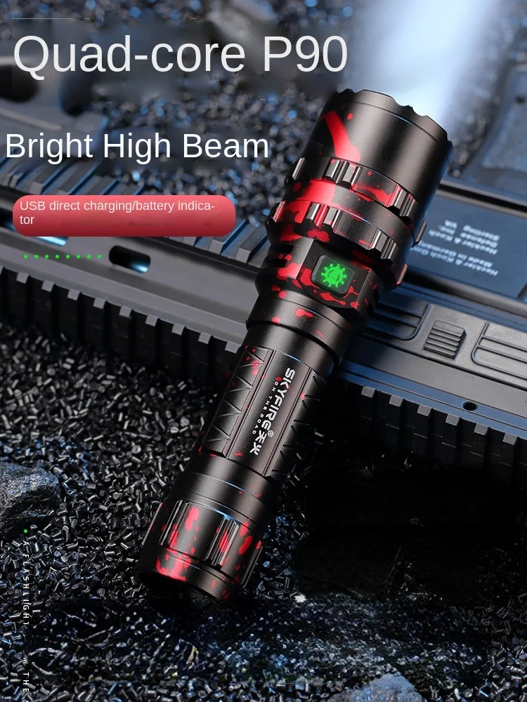 Powerful Flashlight Rechargeable Lamp Power Bank Free Shipping High Power Rechargeable Led Flashlight Lanterna Outdoor Lighting