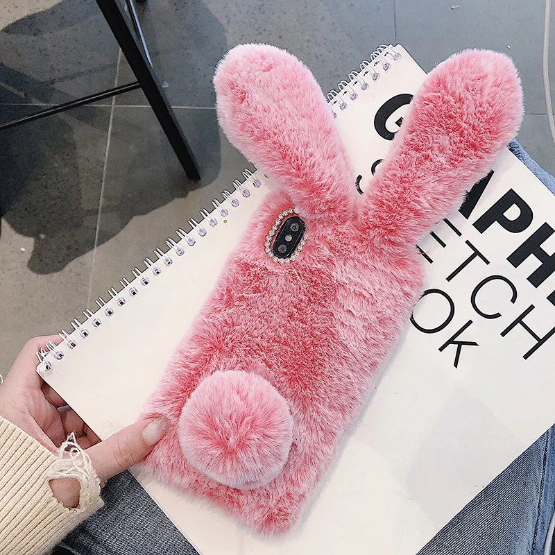Case For Huawei Magic 2 Note 10 Lite Honor 9S 9C 8C 8X 8 9 7X 7S 7 7i 6X 6A 5X 5A 5C 4X 4A Warm Fur Rabbit Soft Back Cover Coque