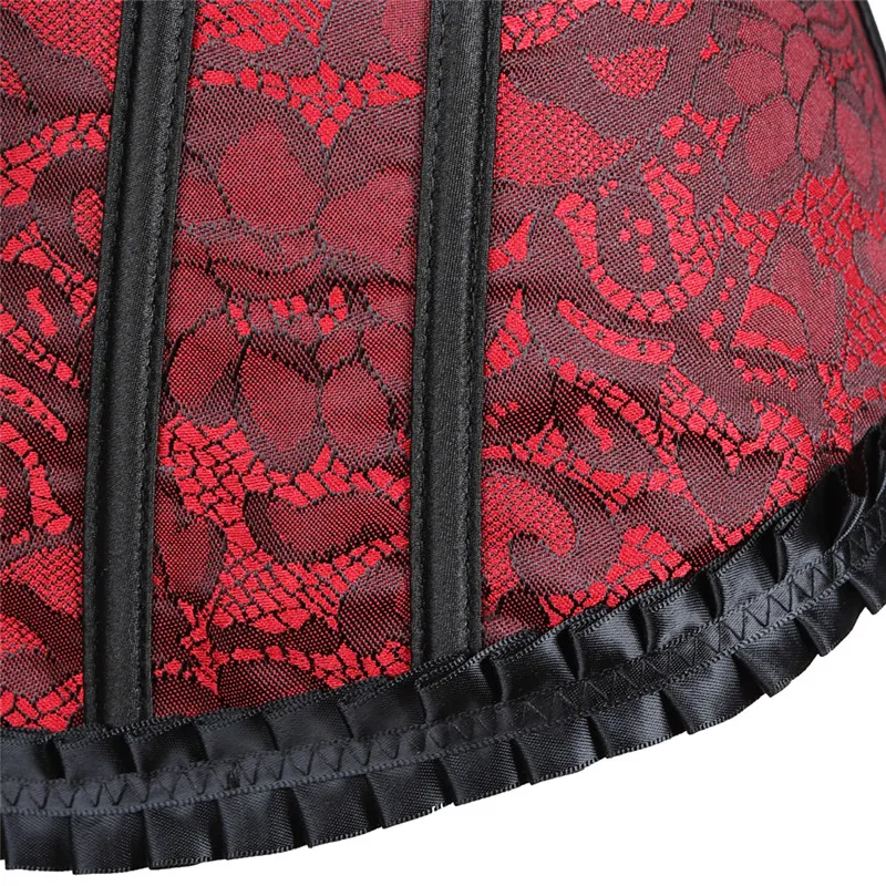 

Sexy Overbust Corsets and Bustiers Zipper Front Vintage Floral Victorian Costume Corset Lingerie Top plus size korsett for women