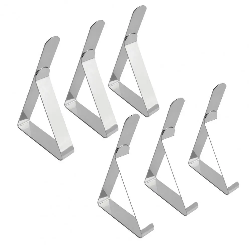 

6Pcs/Bag Durable Table Clamp Anti-deform Stainless Steel Smooth Easy Use Rustproof Tablecloth Clip for Home Tablecloth Clamp Cli