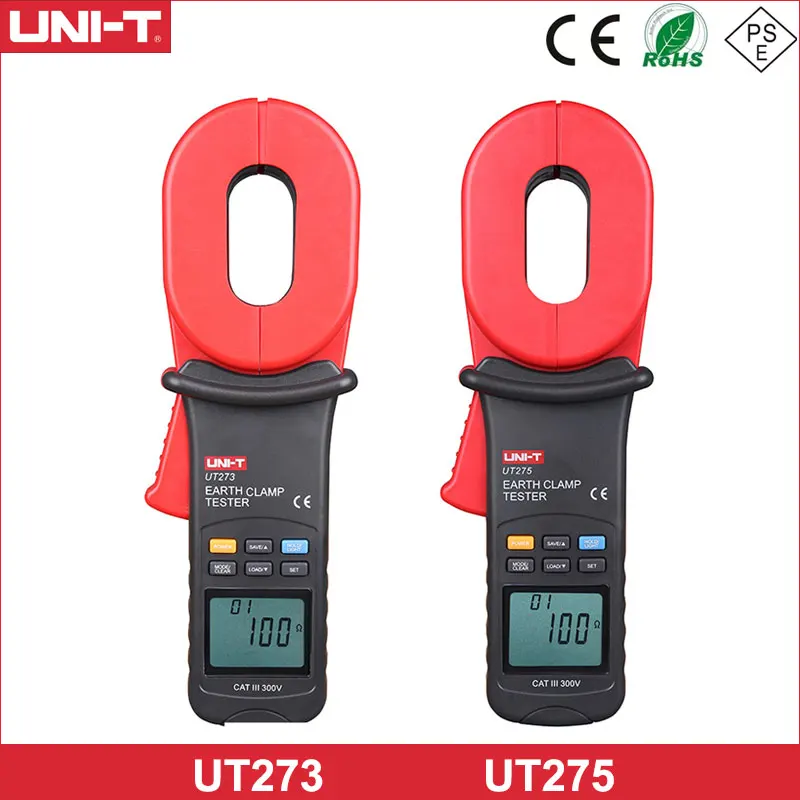 

UNI-T UT275 UT273 Digital Clamp Earth Ground Tester Resistance Meter Leakage Current Auto Range Data Storage Resistance Alarm