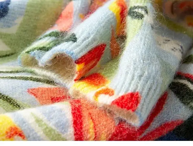 

Women Sweater 2021 Autumn and Winter New Oil Painting Color Printing Mohair Wool Knit Sweater Pullover Women