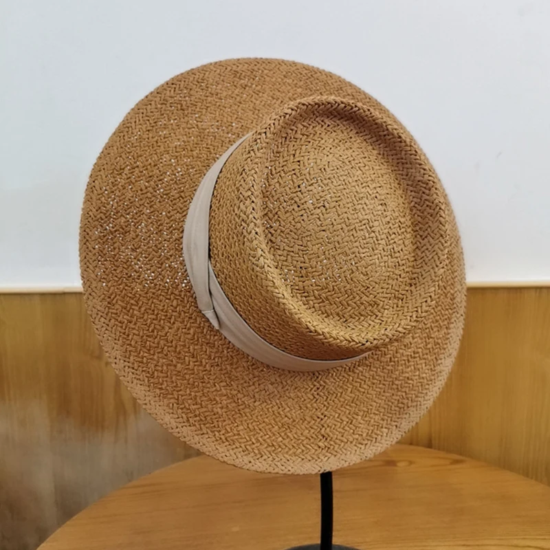Шляпа женская Соломенная Пляжная шапка для мужчин и женщин модный вогнутый