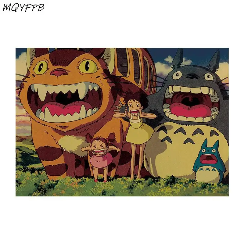 

Hayao Miyazaki Totoro Anime Kraft paper poster home decoration painting wall sticker gift picture 50.5x35cm