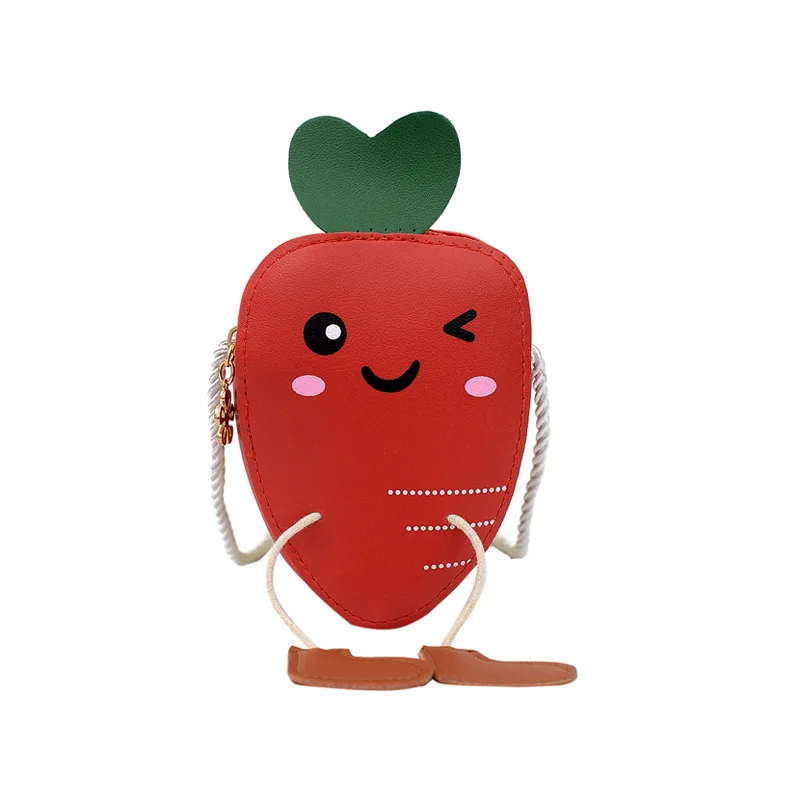 

2021 new fruit children's bag fashion rivets toddler baby decoration coin purse cute messenger bag