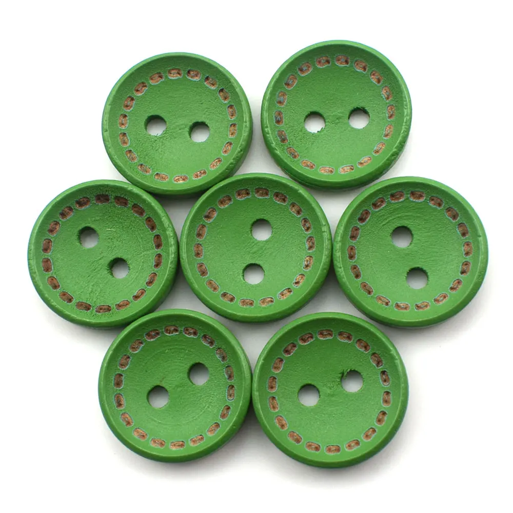 100 шт. круглые деревянные пуговицы с двумя отверстиями | Дом и сад